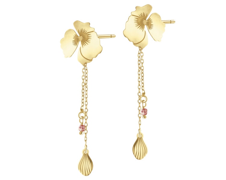 Kolczyki srebrne z cyrkoniami - kwiaty