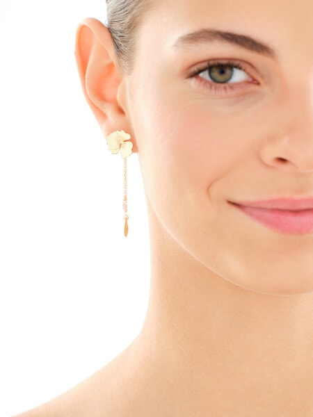 Kolczyki srebrne z cyrkoniami - kwiaty