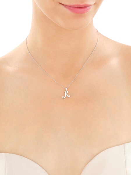 Rhodium Plated Silver Pendant with Cubic Zirconia