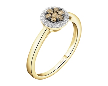 Zlatý prsten s diamanty - 0,25 ct - ryzost 585