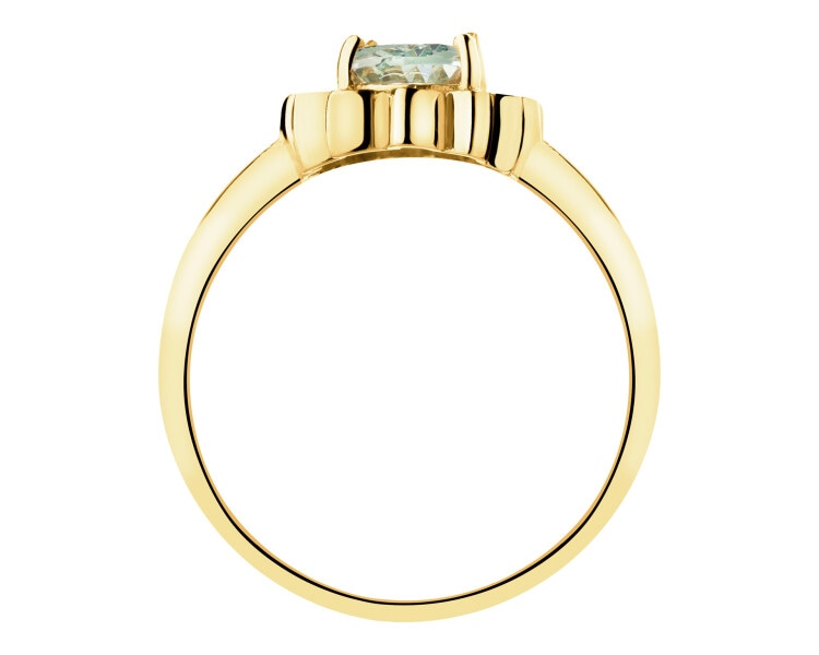 8 K Yellow Gold Ring with Cubic Zirconia