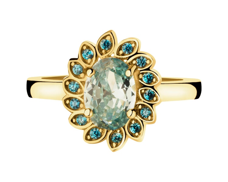 8 K Yellow Gold Ring with Cubic Zirconia