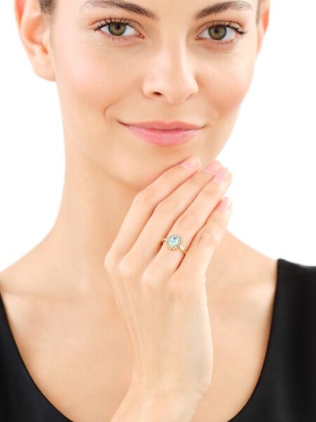 8 K Yellow Gold Ring with Cubic Zirconia