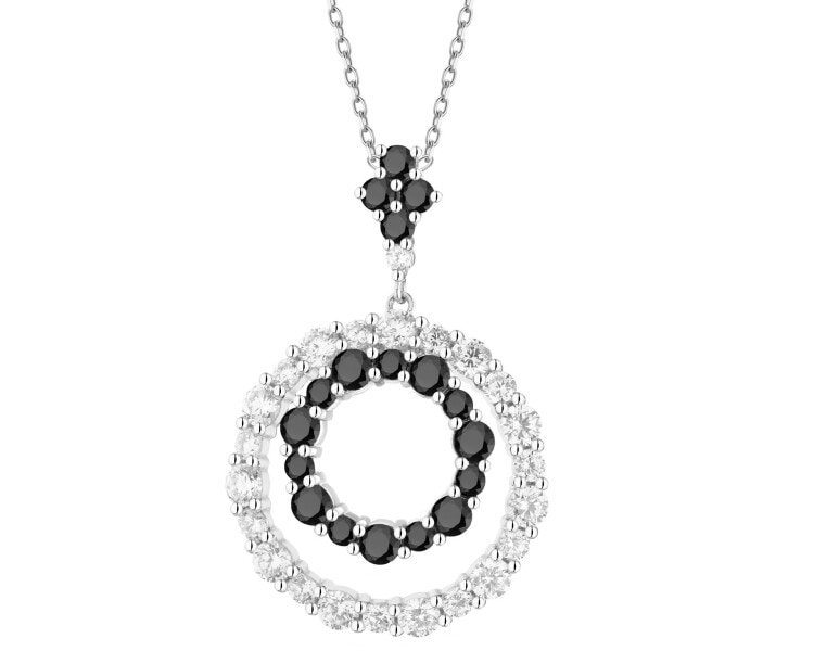 Zawieszka srebrna z cyrkoniami - koło