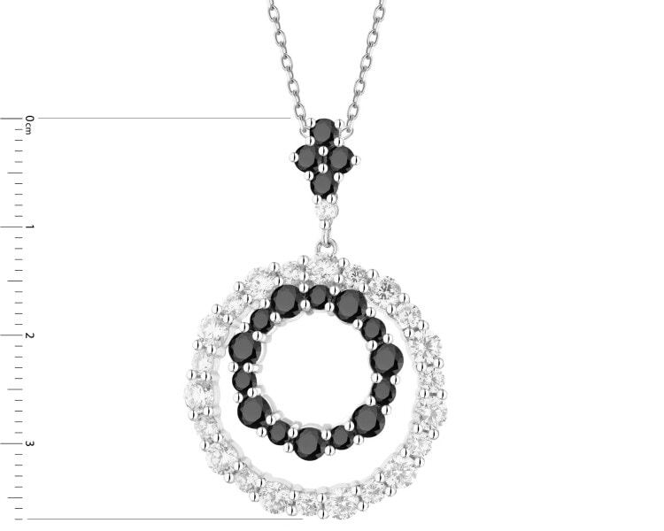 Rhodium Plated Silver Pendant with Cubic Zirconia