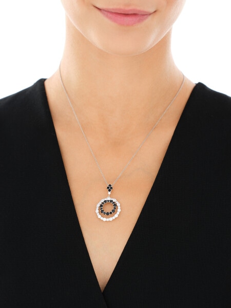 Zawieszka srebrna z cyrkoniami - koło