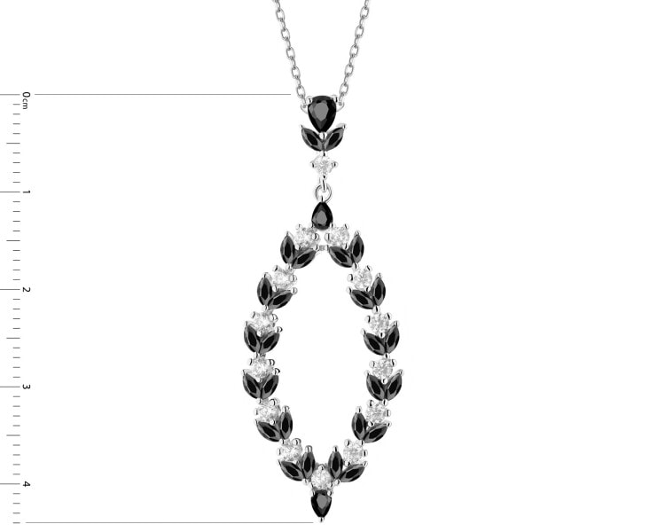 Rhodium Plated Silver Pendant with Cubic Zirconia