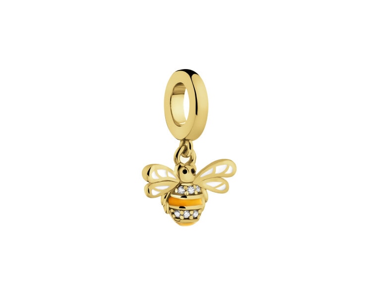 Gold-Plated Silver Pendant with Cubic Zirconia
