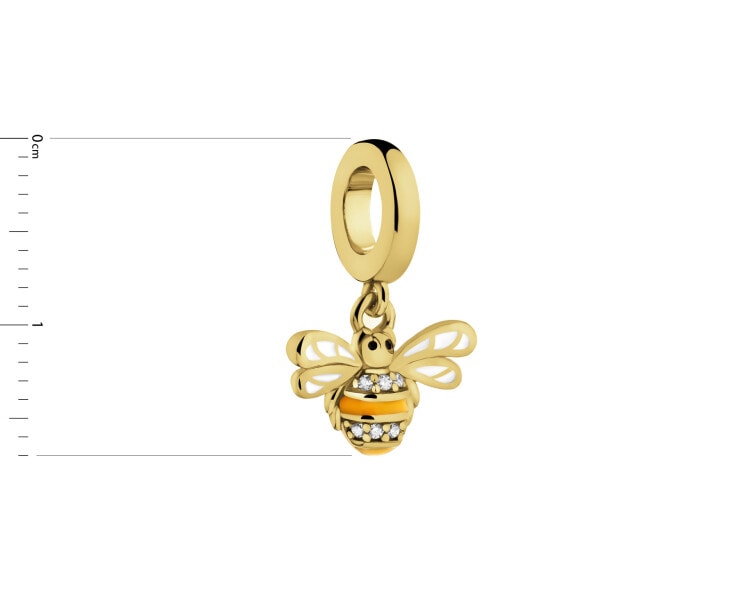 Gold-Plated Silver Pendant with Cubic Zirconia