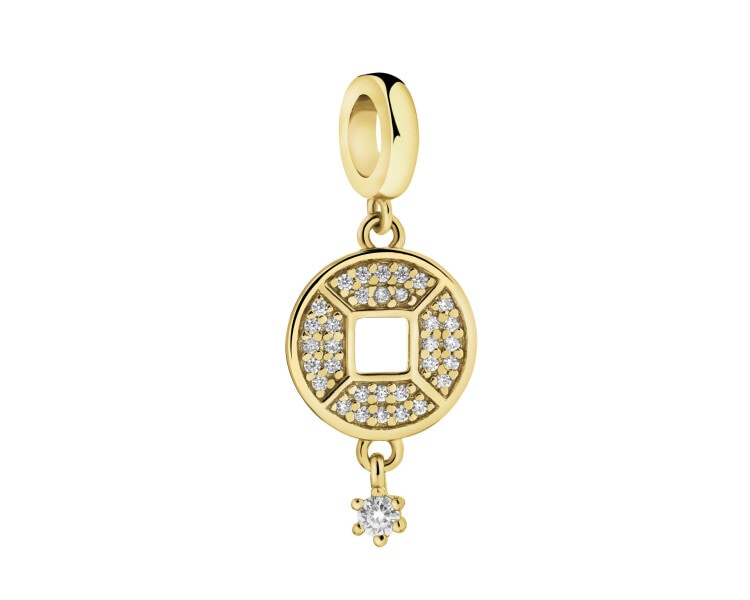 Gold-Plated Silver Pendant with Cubic Zirconia