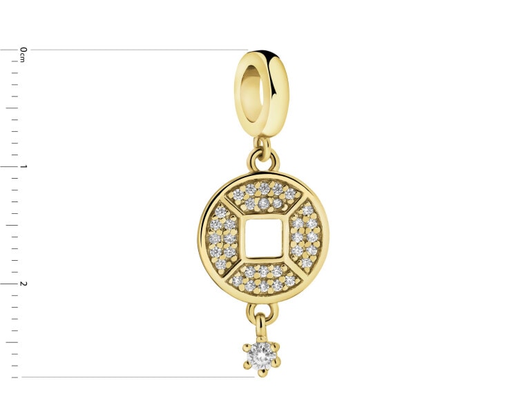 Gold-Plated Silver Pendant with Cubic Zirconia