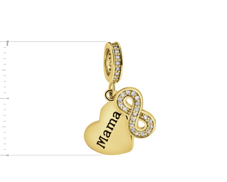 Rhodium Plated Silver Pendant with Cubic Zirconia