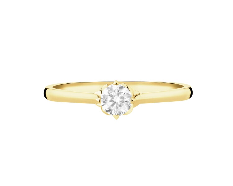 14 K Yellow Gold Ring with Cubic Zirconia