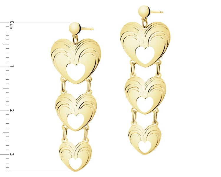 Złote kolczyki - serca