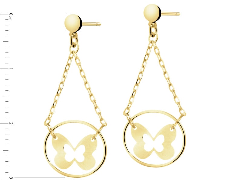 Złote kolczyki - motyle