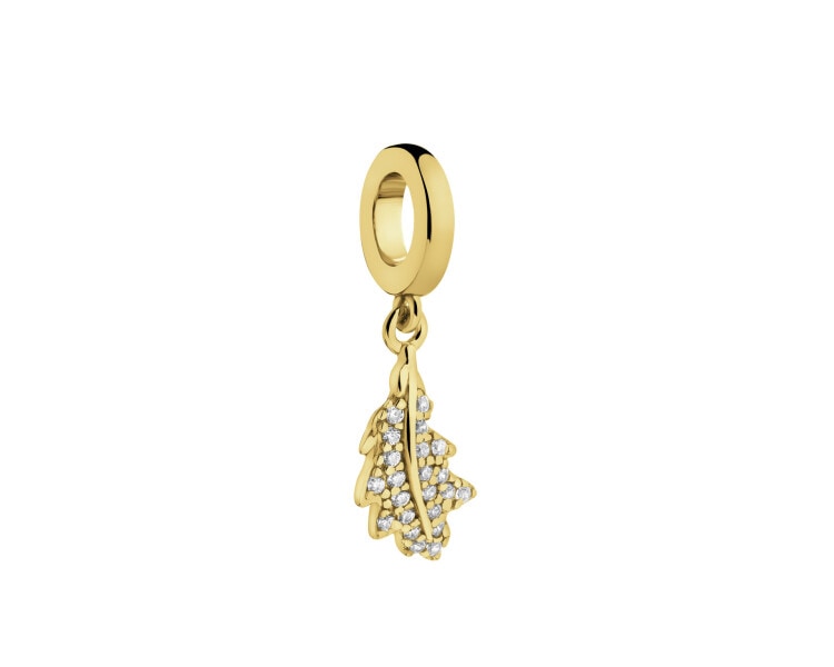 Gold-Plated Silver Pendant with Cubic Zirconia