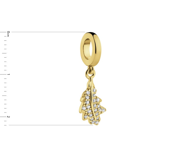 Gold-Plated Silver Pendant with Cubic Zirconia