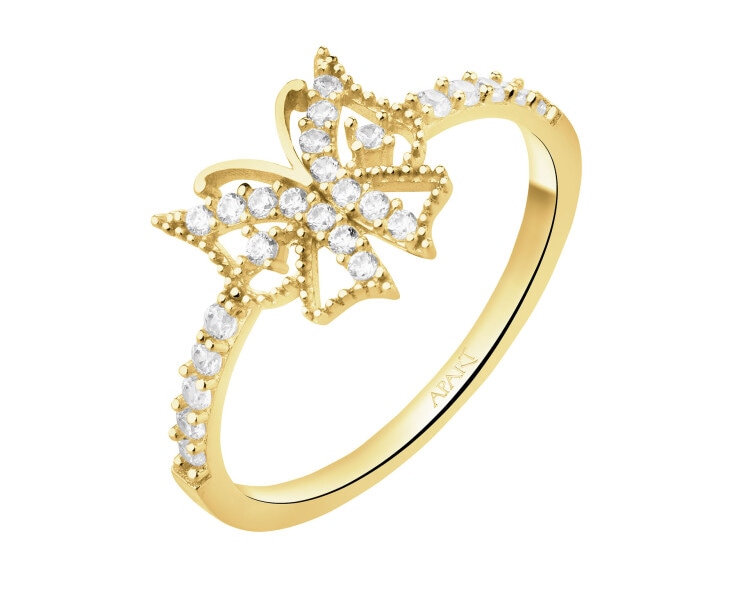 14 K Yellow Gold Ring with Cubic Zirconia