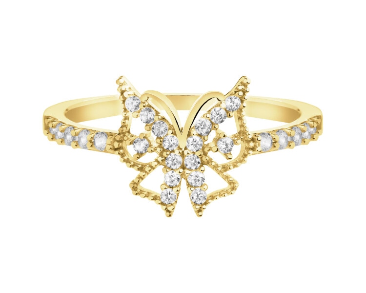 14 K Yellow Gold Ring with Cubic Zirconia