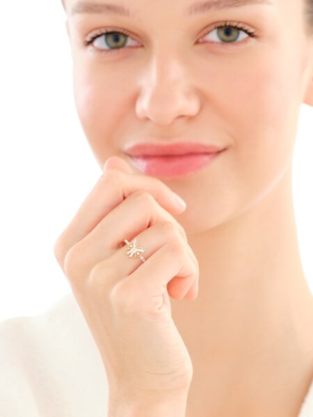 14 K Yellow Gold Ring with Cubic Zirconia