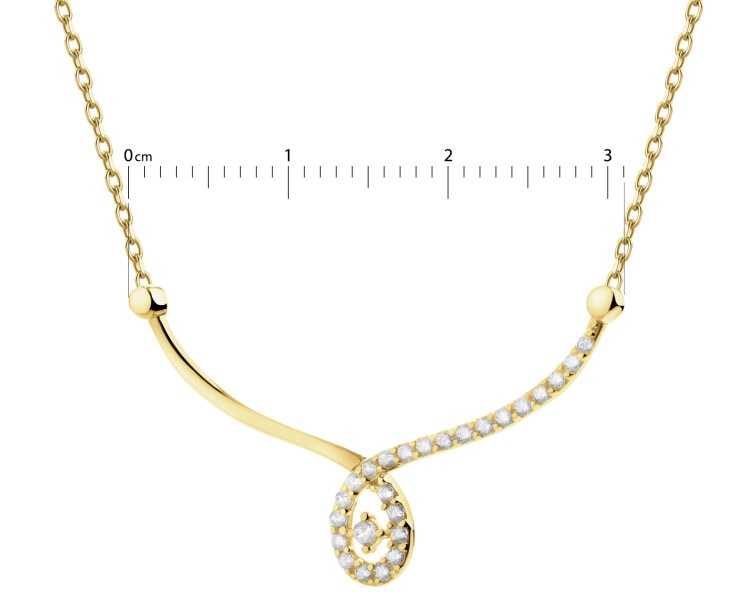 9 K Yellow Gold Necklace with Cubic Zirconia