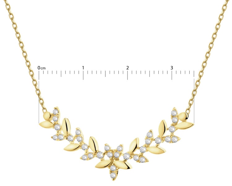 9 K Yellow Gold Necklace with Cubic Zirconia