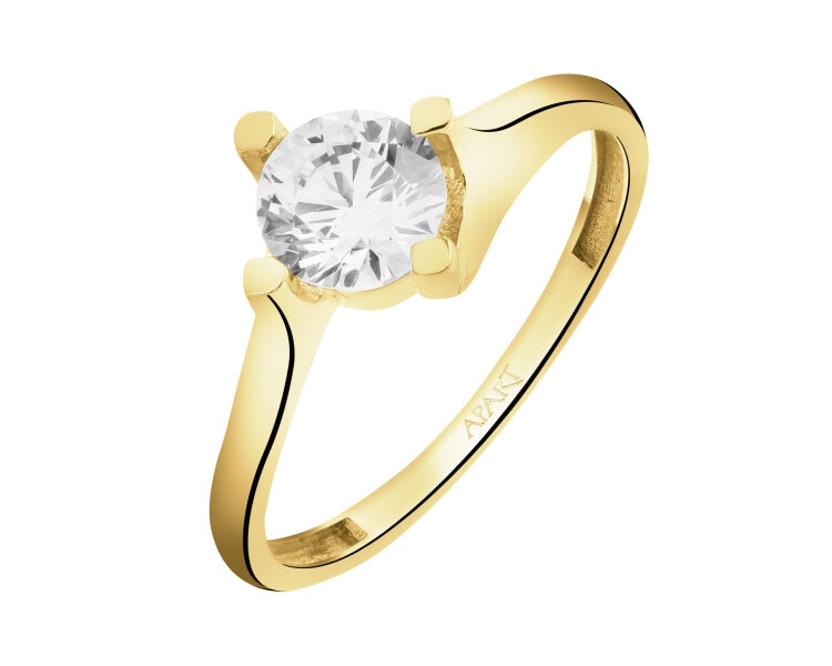 8 K Yellow Gold Ring with Cubic Zirconia