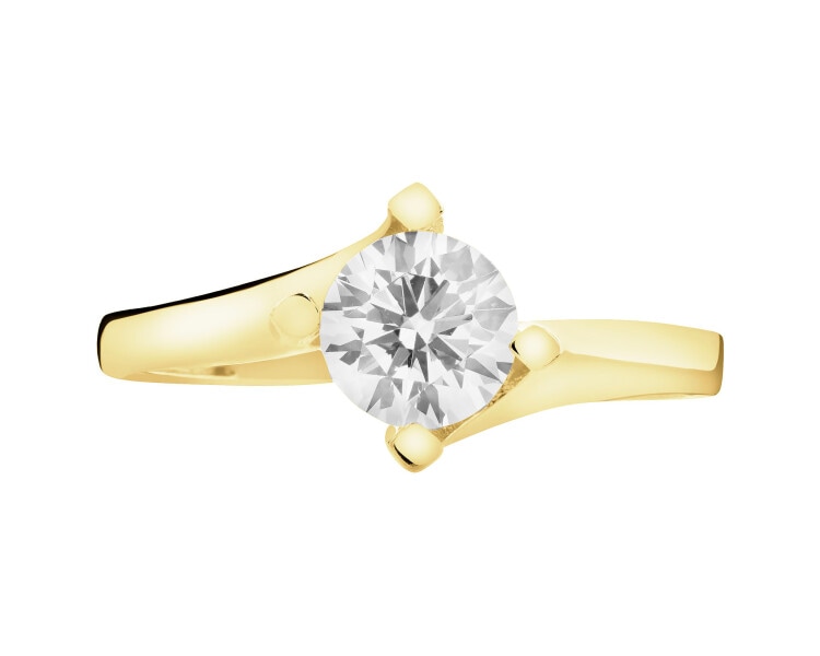 8 K Yellow Gold Ring with Cubic Zirconia