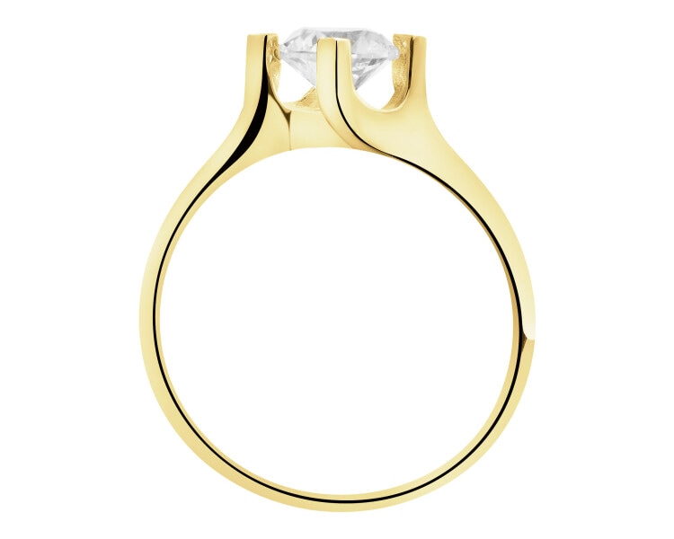 8 K Yellow Gold Ring with Cubic Zirconia