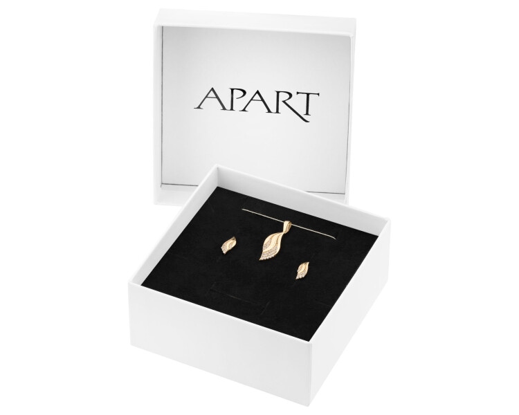 14 K Yellow Gold Set with Cubic Zirconia