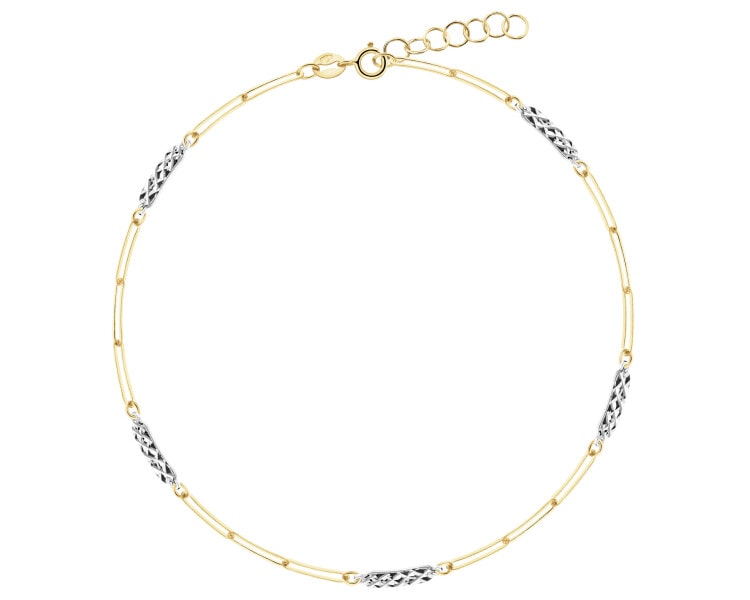 14 K Rhodium-Plated Yellow Gold Bracelet
