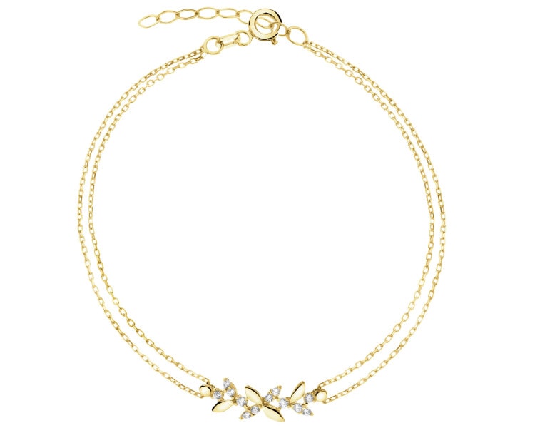 14 K Yellow Gold Bracelet with Cubic Zirconia