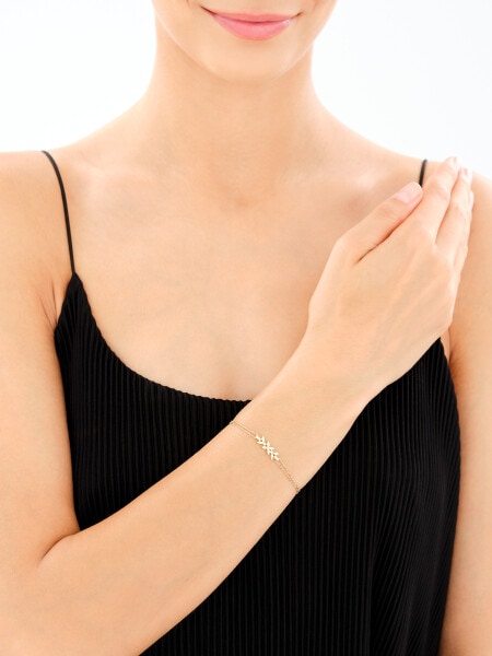 14 K Yellow Gold Bracelet with Cubic Zirconia