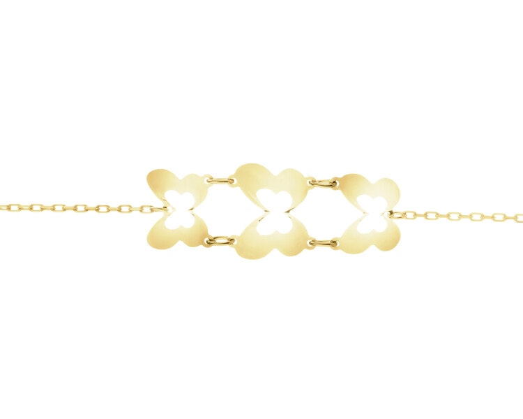 Złota bransoletka - motyle