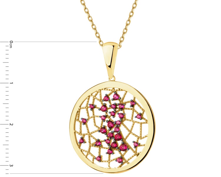 333 Yellow Gold/Black Rhodium Pendant with Cubic Zirconia