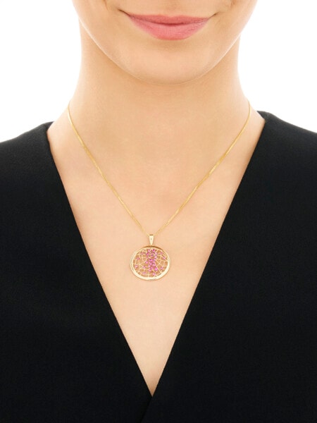 333 Yellow Gold/Black Rhodium Pendant with Cubic Zirconia