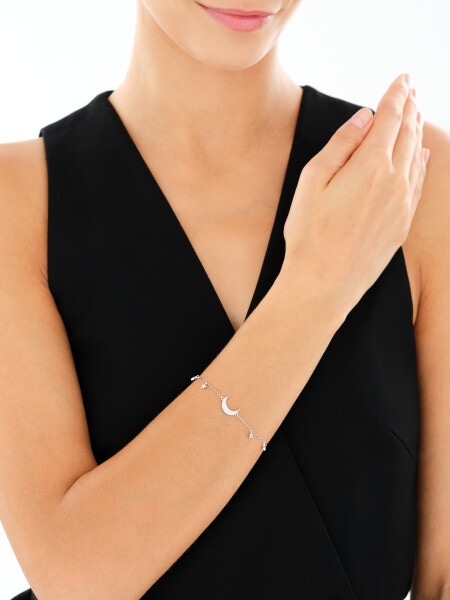 Rhodium Plated Silver Bracelet with Cubic Zirconia