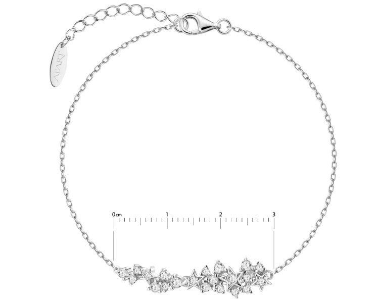 Rhodium Plated Silver Bracelet with Cubic Zirconia