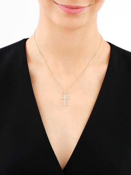 14 K Rhodium-Plated Yellow Gold Pendant with Diamonds - 0,06 ct - fineness 14 K