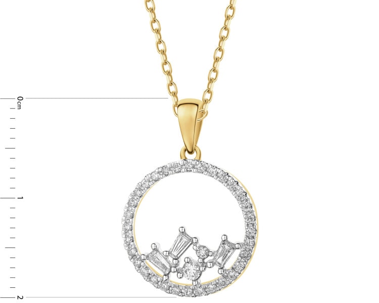 Zawieszka z żółtego złota z diamentami - koło - 0,24 ct - próba 585