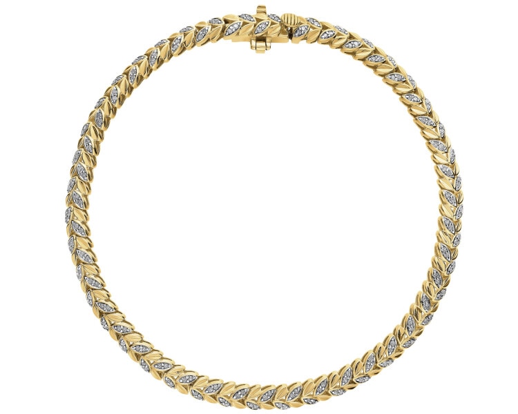 Bransoletka z żółtego złota z diamentami - 0,47 ct - próba 585