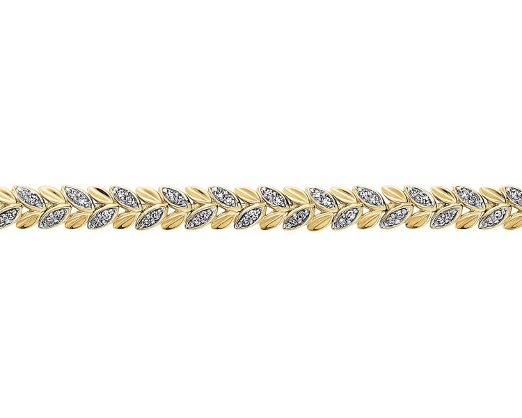 Bransoletka z żółtego złota z diamentami - 0,47 ct - próba 585