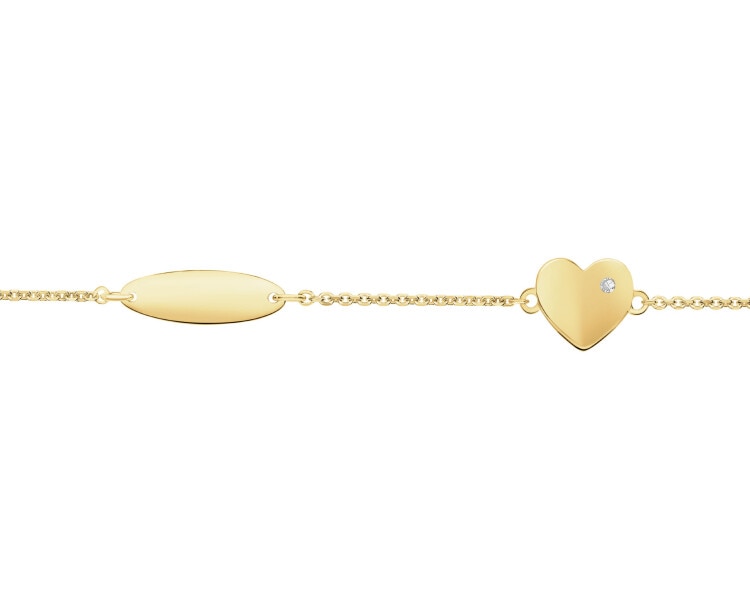 14 K Yellow Gold Bracelet with Diamond - 0,003 ct - fineness 14 K