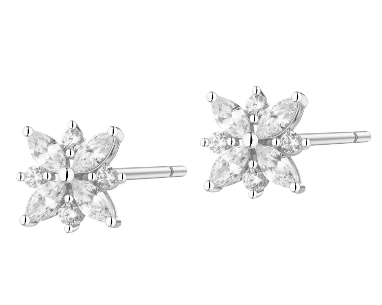 Rhodium Plated Silver Earrings with Cubic Zirconia
