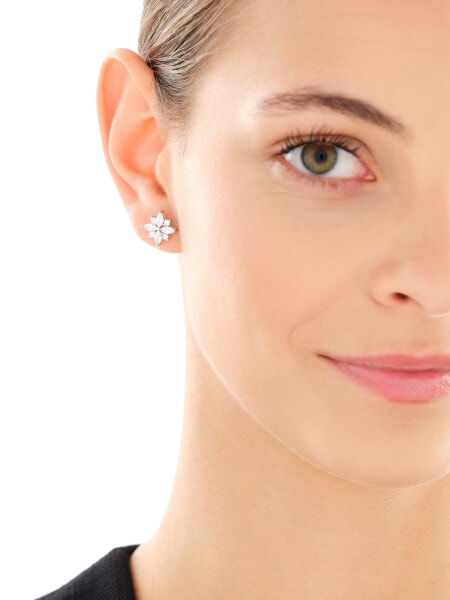 Rhodium Plated Silver Earrings with Cubic Zirconia