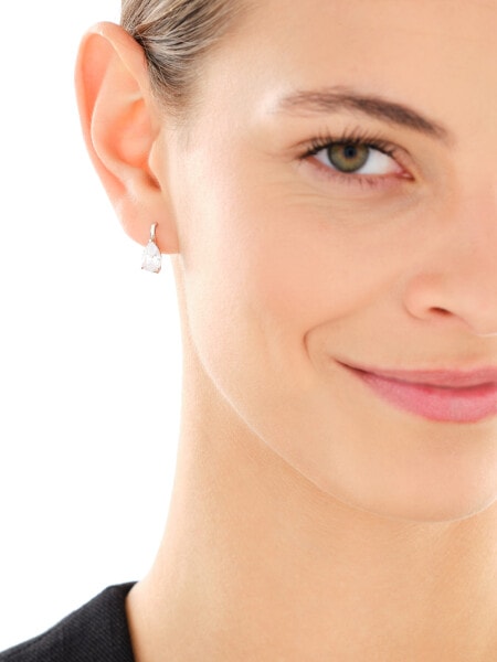 Rhodium Plated Silver Earrings with Cubic Zirconia