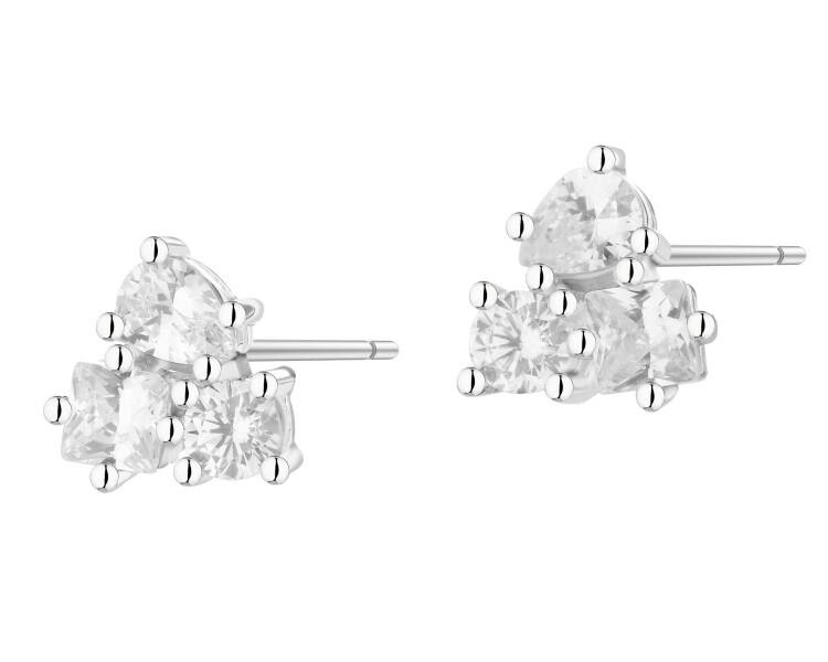 Rhodium Plated Silver Earrings with Cubic Zirconia