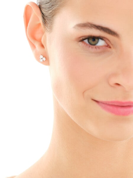 Rhodium Plated Silver Earrings with Cubic Zirconia