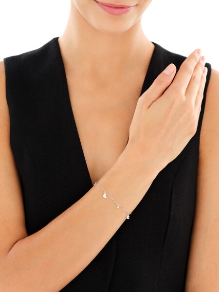 Rhodium Plated Silver Bracelet with Cubic Zirconia