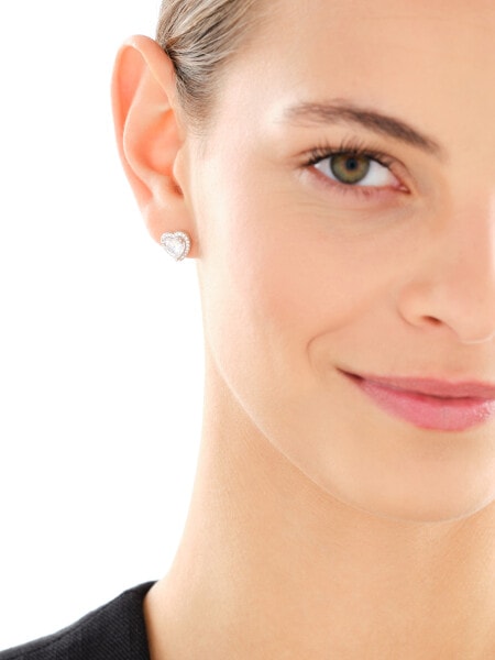 Kolczyki srebrne z cyrkoniami - serca